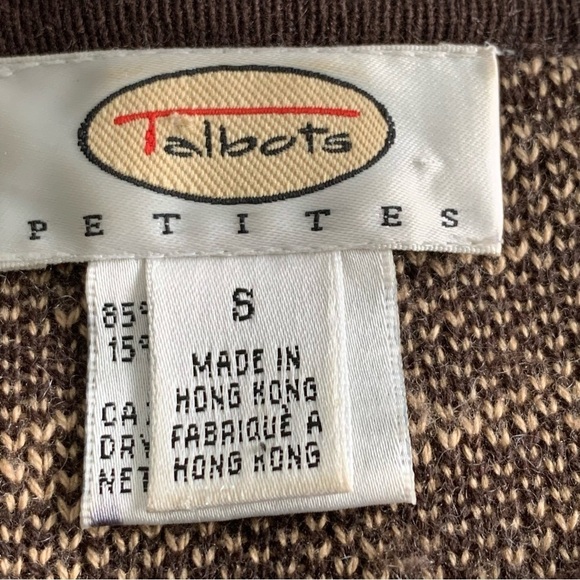 Vintage Talbots Cashmere Blend Knit Cardigan Womens Small Petite Silk Filigree - Picture 2 of 9